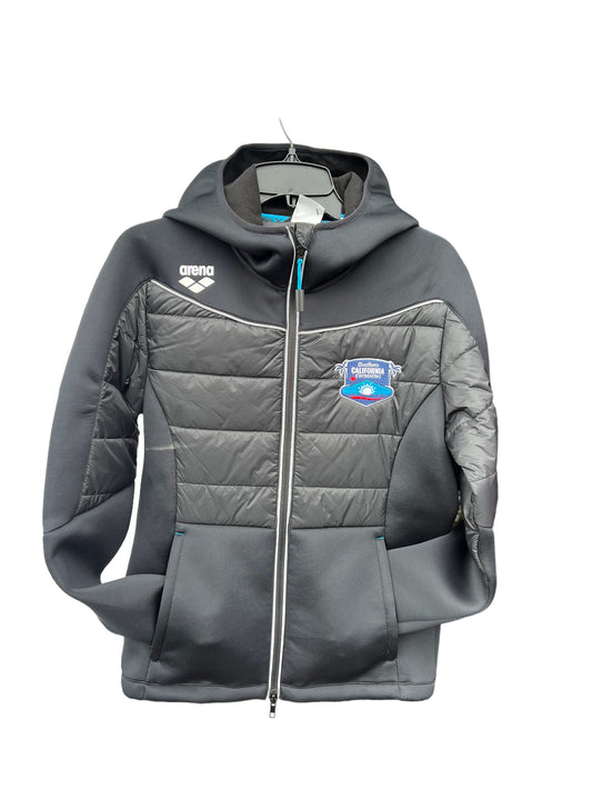 Black Puffer SoCal Swimming Half Quilted Coaches Jacket